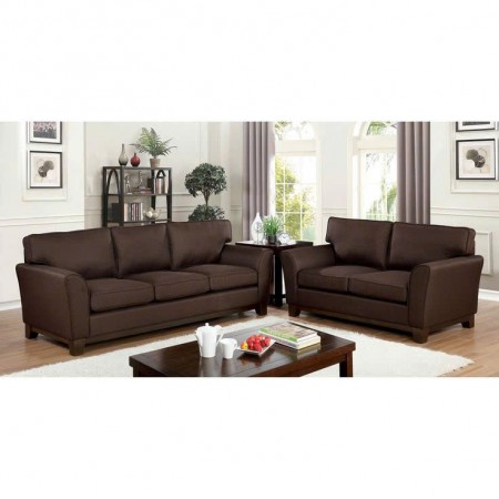 Life-Coffee : Bộ 2 Ghế Sofa Băng và Ghế Đôi - Vải Màu Cà Phê